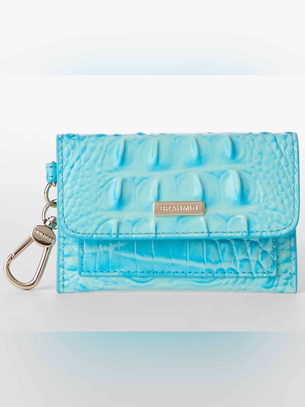 Brahmin Ricki card case in Tropic Blue